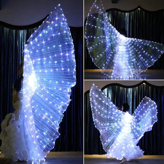 LED Isis Wings Glowing Wings Adult Children Belly Dance Costume Butterfly Wings for Halloween Christmas Party Stage Performance