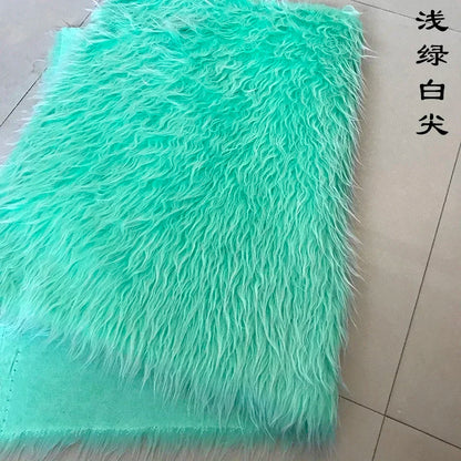 Long Hair Plush Fabric Faux Fur by the Meter for Upholstery Toys Props Decorative Cloth Diy Sewing Soft Comfortable Purple Brown