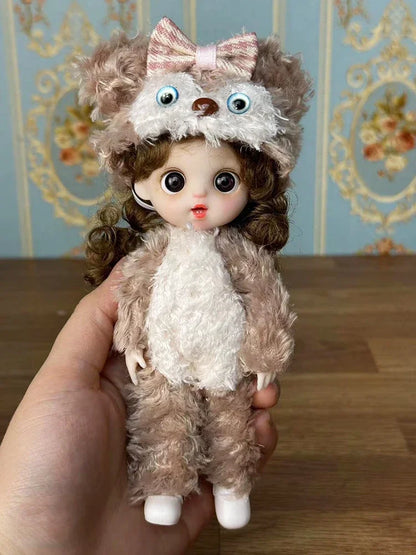 Lovely 17cm Doll 1/8 Bjd Dolls Mini Playhouse Doll Toy Kids Girls Dolls Toy Gift