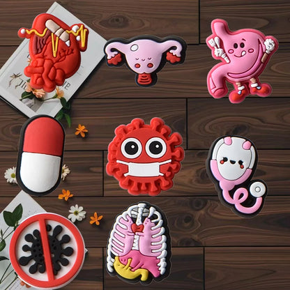 100Pcs Bulk Shoe Charms for Crocs Accessories Organ Medical Care Shoes Charm for Croc Decorations Pins Men Jeans Woman Clogs