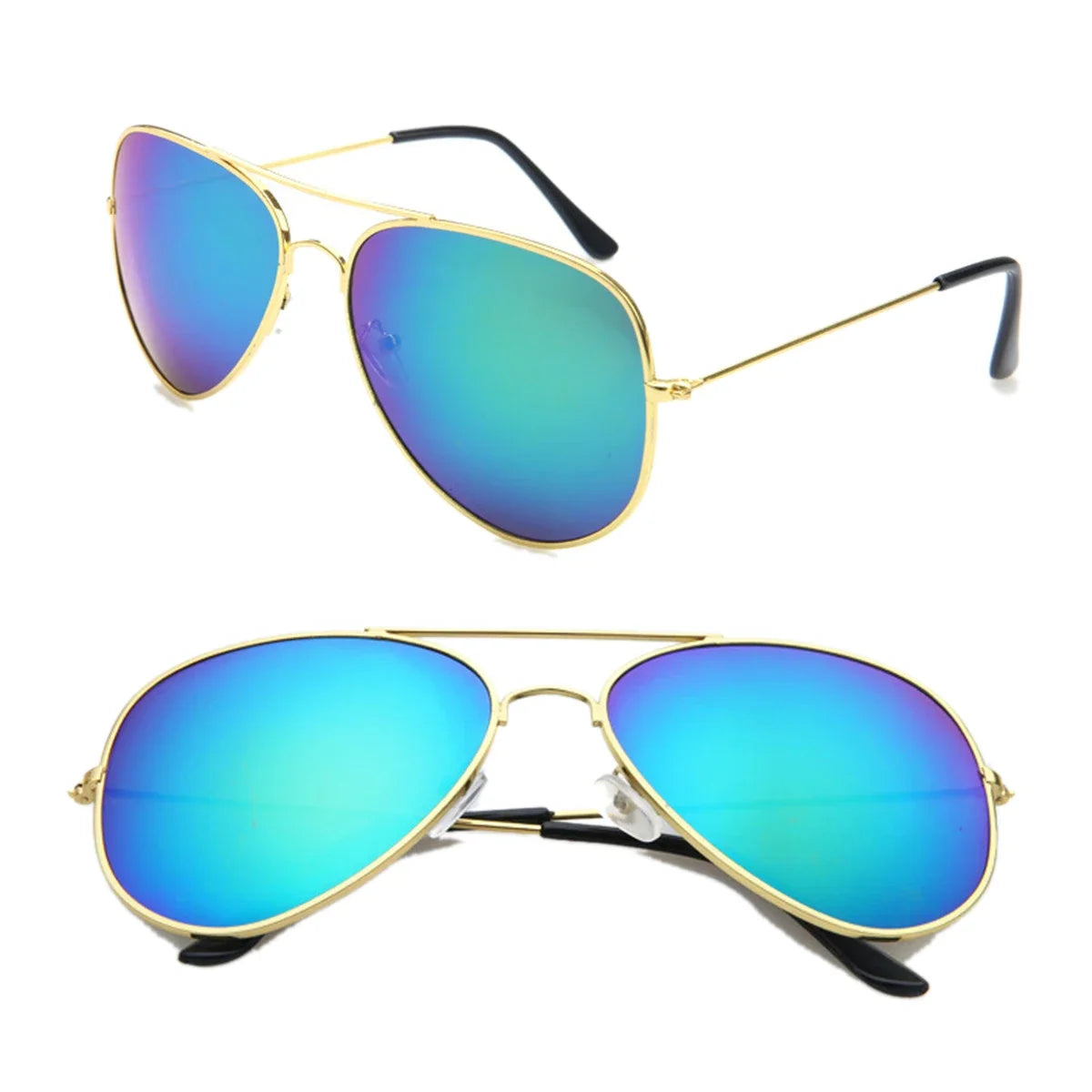 FOENIXSONG Fashion Pilot Sunglasses for Women Men  Classic Eyewear Gradient Mirrored Blue Silver Gray Sun Glasses Sunglass