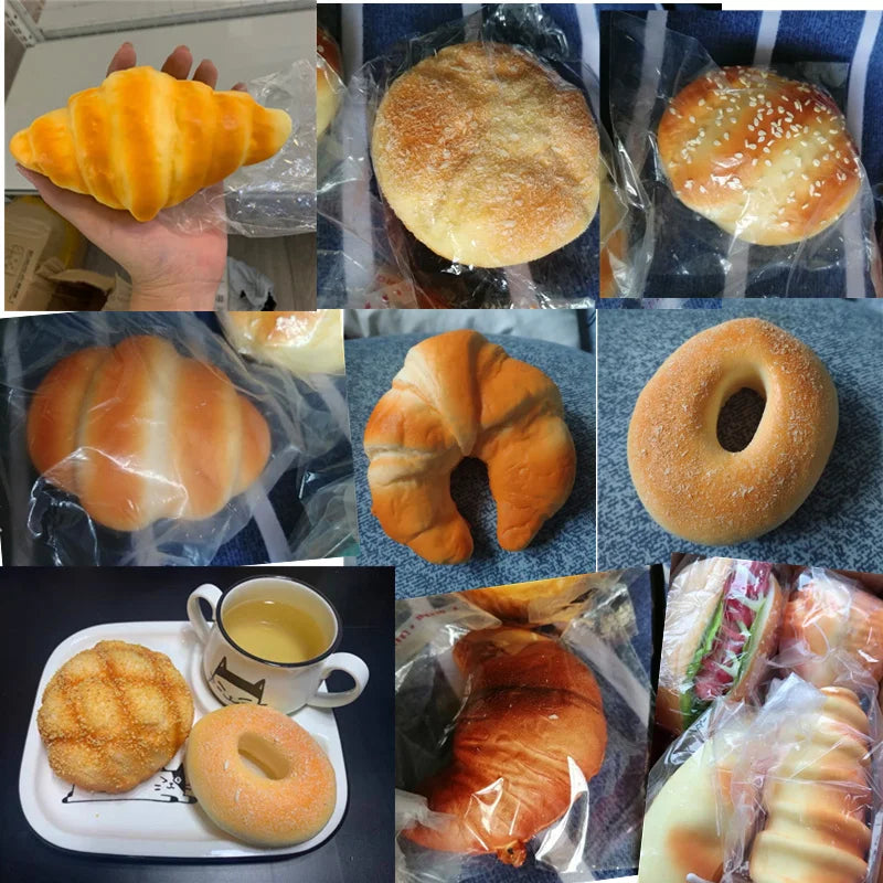 Creative Simulation Bread Toast Donuts  Squeeze Stress Relief Toys Spoof Artificial Bread Simulation Food Desktop Decoration