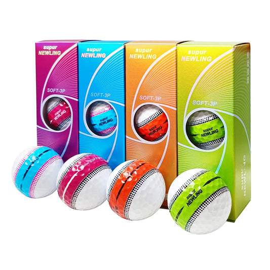 3pcs/Box Supur NEWNING Golf Games Ball Super Long Distance Three Layer Ball for Professional Competition Game Ball Golfers Gift