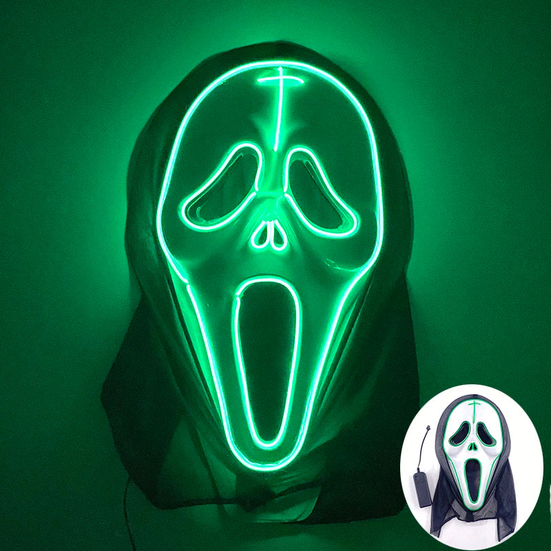 New Arrival Halloween Mask Horror Venom  LED Luminous Mask Cosplay Costume Makeup Prom Party