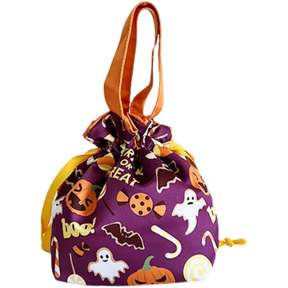 VIKAMA 12-Piece Halloween Gift Bags - Halloween Hand-Held Candy Bags - Satin Drawstring Bags Suitable for Festivals