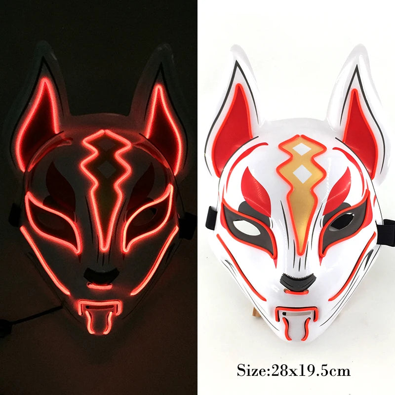 New Designed Glowing Halloween Party Mask Flashing LED Masks EL Neon Light Cosplay Mask Costume Props Glow Party Supplies
