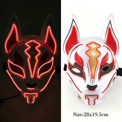 New Designed Glowing Halloween Party Mask Flashing LED Masks EL Neon Light Cosplay Mask Costume Props Glow Party Supplies