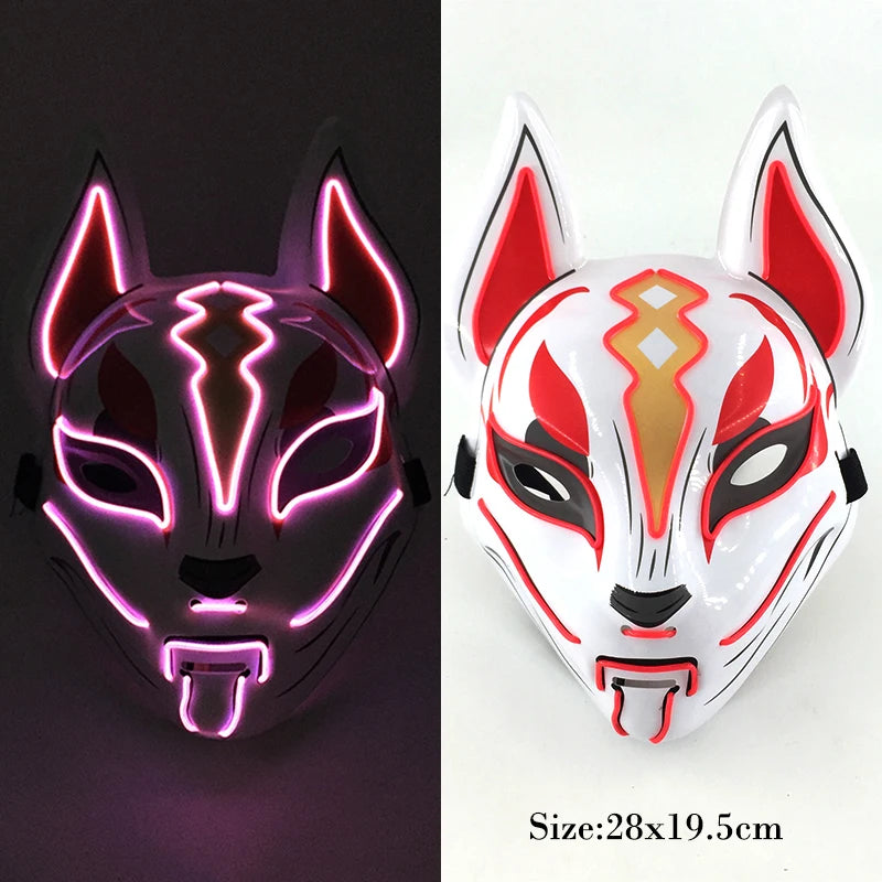 New Designed Glowing Halloween Party Mask Flashing LED Masks EL Neon Light Cosplay Mask Costume Props Glow Party Supplies