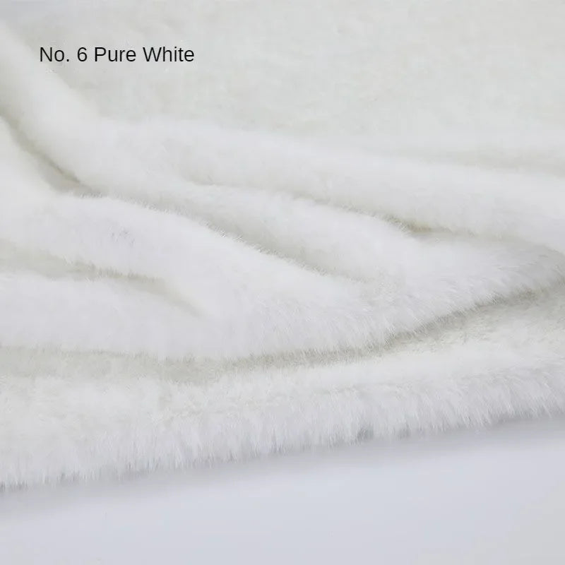 2cm Faux Mink Fur Plush Fabric by the Meter for Clothing Scarf Dolls Background Decoration Diy Sewing Cloth Soft Pink White Blue