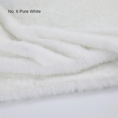 2cm Faux Mink Fur Plush Fabric by the Meter for Clothing Scarf Dolls Background Decoration Diy Sewing Cloth Soft Pink White Blue
