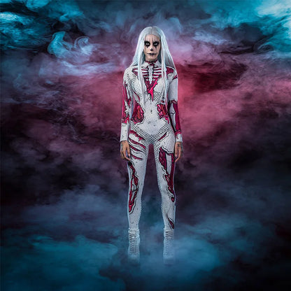 Halloween Costume Adult Cosplay Scary Skeleton Skull Clothing Carnival Party Zombie Costumes Jumpsuit Full Sets Unisex Bodysuit