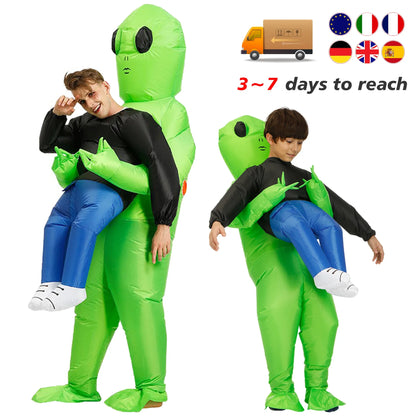 ET-Aliens Inflatable Costume Scary Monster Cosplay for Adult Kids Thanksgiving Christmas Party Festival Stage Children Clothing