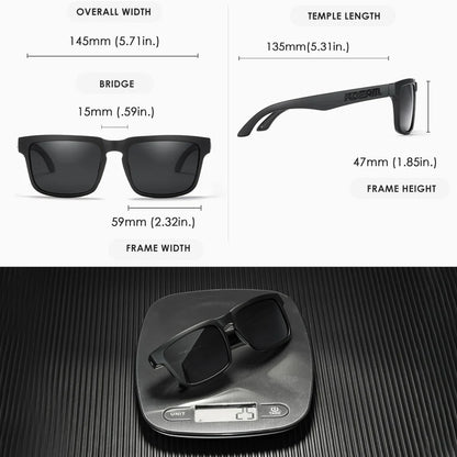 KDEAM Men's Polarized Sunglasses Fishing Lifestyles Mirrored Color Blocking Sun Glasses Women Legend Square Sunglass With Box
