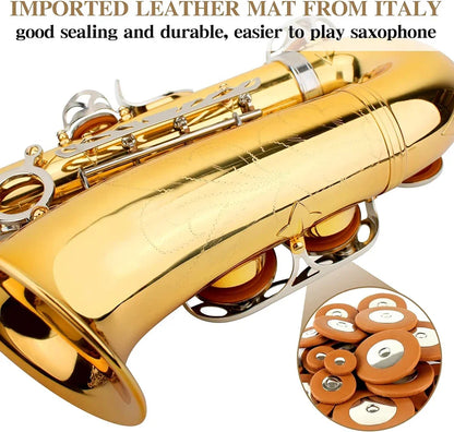 SLADE Golden Silver Saxophone Brass Eb Alto Saxophone Box Cleanning Cloth Reed Strap Glove Trimmer Parts for Beginners Adults