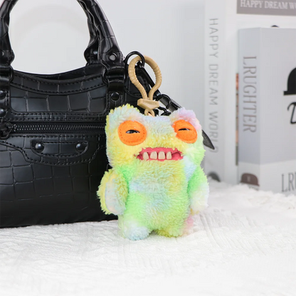 Original Teeth Monsters Pendant Plush Doll Fuggler Funny Ugly Monster Keyrings Keychain Toy Halloween Prank Decoration Gift
