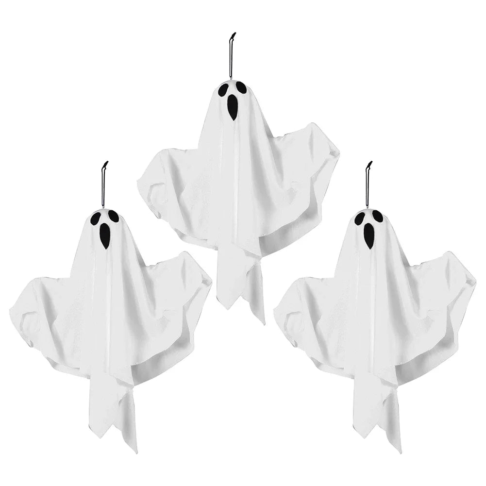 Halloween LED Hanging Ghost Light IP65 Waterproof Halloween Glowing White Ghost Glowing Door Hanging Ghost for Halloween Party
