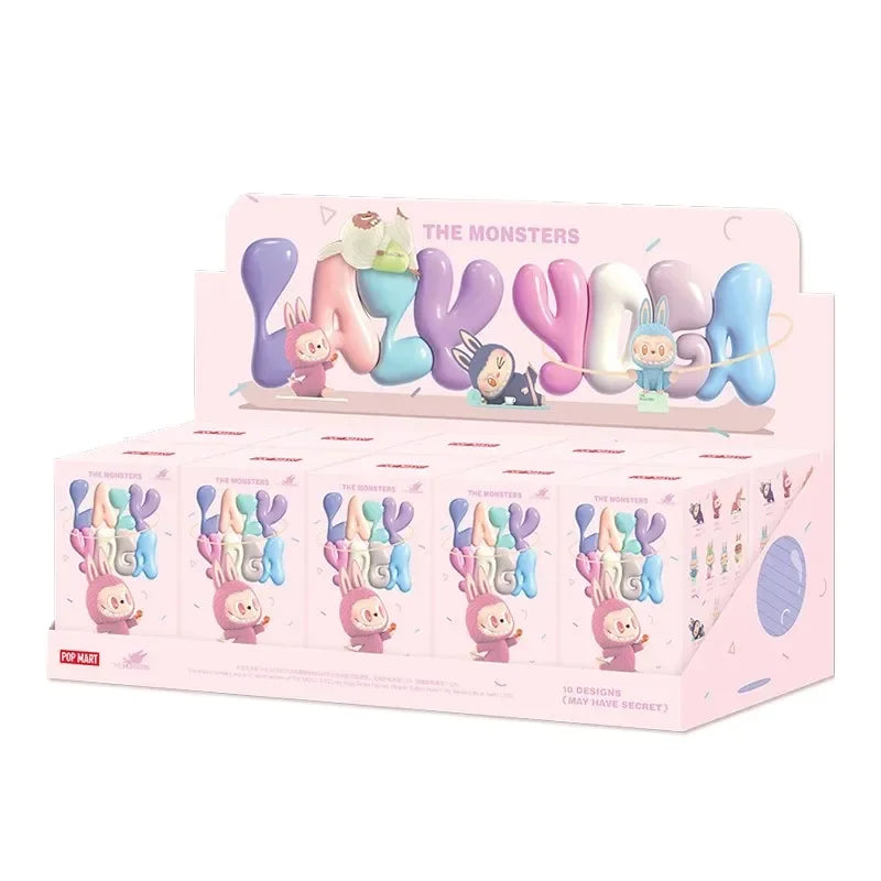 POP MART LABUBU THE MONSTERS Lazy Yoga Series Blind Box Toys Kawaii Anime Action Figure Caixa Caja Surprise Mystery Box Dolls