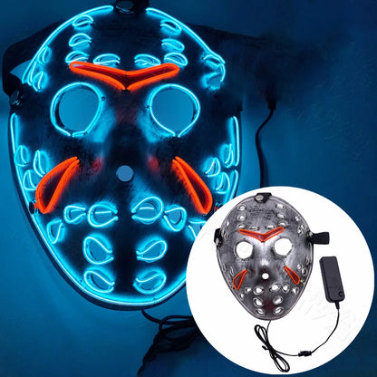 Halloween Mask LED Glowing Horror Mask for Holiday Character Dress Up Halloween Costume Costume Costume Essentials Supplies