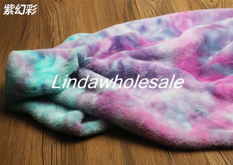 Imitation Rainbow Cloth Plush Fabric, Handmade Toy Bag Background Clothing Curtain Pillow Tablecloth Material,faux Fur Fabric,