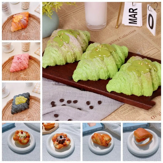 Ins Bread Bread Slow Rebound Toy Donuts Cake Squeeze Dessert Toy Creative Simulation Food Puff Slow Rebound Toy Kids Gift