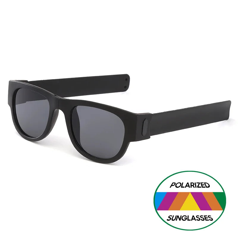 VIVIBEE Novelty Mirror Men Polarized Folding Sunglasses New Arrival Slap Sport Foldable Wristband Shades 2025 Trend Product