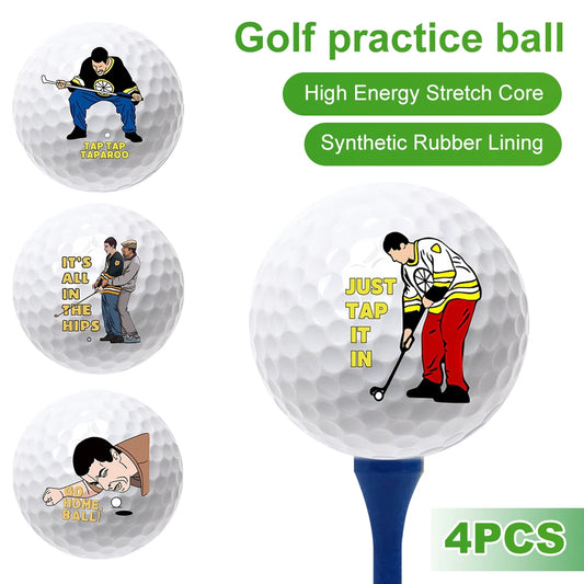 4Pcs Golf Practice Balls 4 Patterns Double Layers Premium Performance Golf Traning Balls for Golf Sports