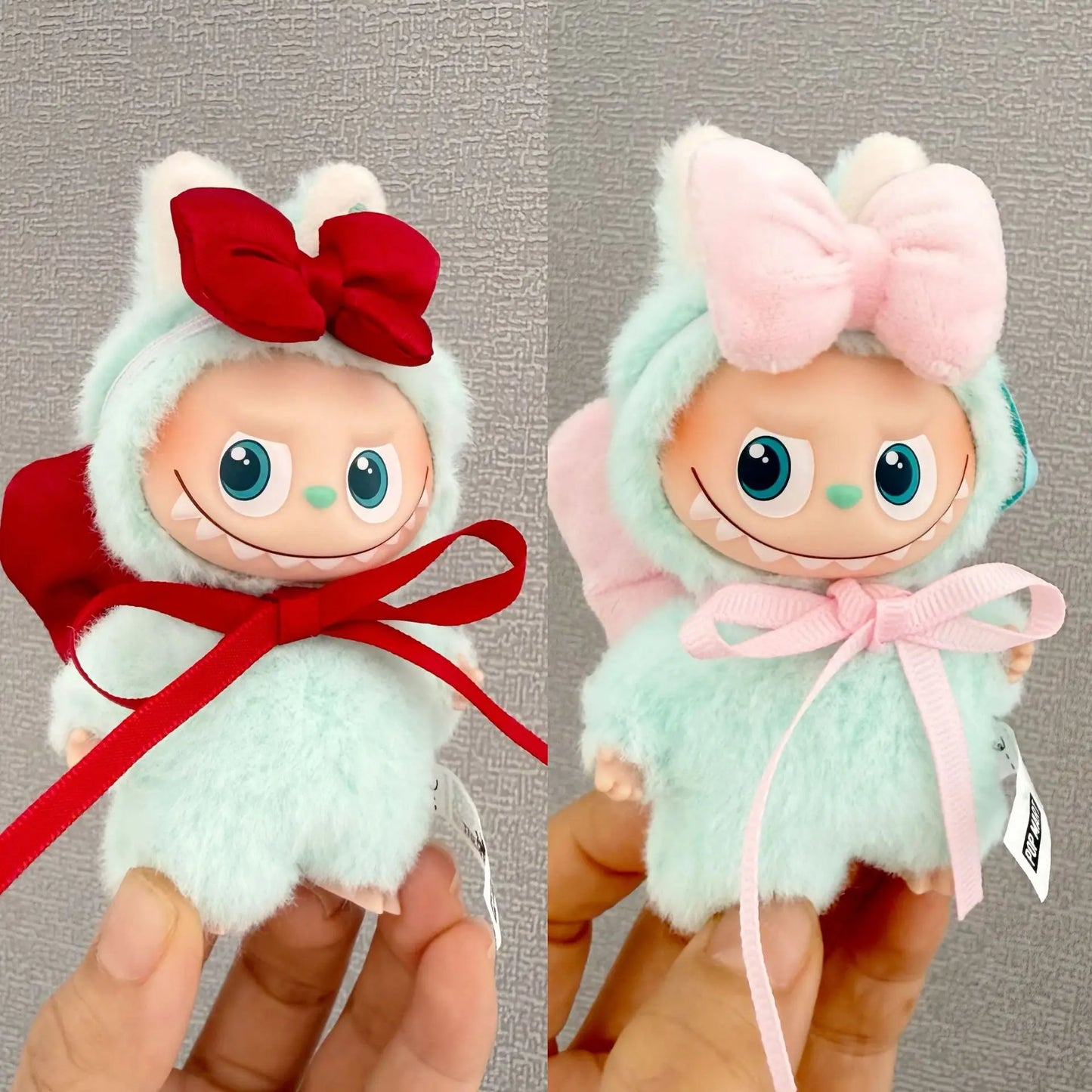 Mini Labubu Clothing Pink Bow Clothes for 10.5cm Labubu V4 the Monsters Pin for Love Series Doll Clothes Outfit Accessories