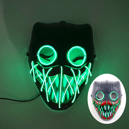 Hot Design Luminous Led Neon Cosplay  Movie Mask Glowing Masquerade Horror Halloween Carnival Party Decoration Props