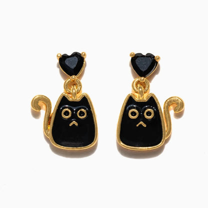 New Halloween Gothic Cute Oil Drip Pumpkin Ghost Skull Stud Earrings for Women Fashion Jewelry Gift Wholesale