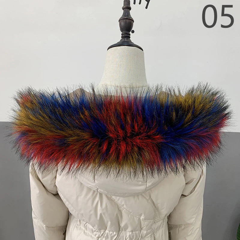 Women Faux Fur Collar Scarf Winter Warm Thick Imitation Fur Shawl Collar Plush Fluffy Neck Warmer Scarves Coat Accessories