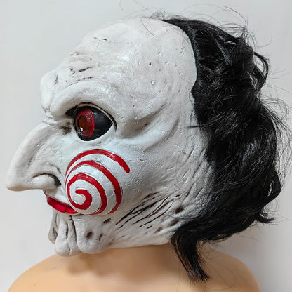 Halloween Party Costume Latex Horror Saw Mask Movie Horror the Jigsaw Full Head Mask Fancy Dress Party Accessories