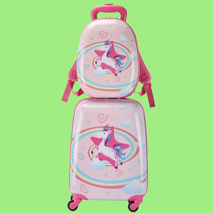 Children Trolley Rolling Luggage 18 Inch Universal Wheel Cartoon Dinosaur Suitcase 13 Inch Travel Bag Backpack Drag Box for Kids