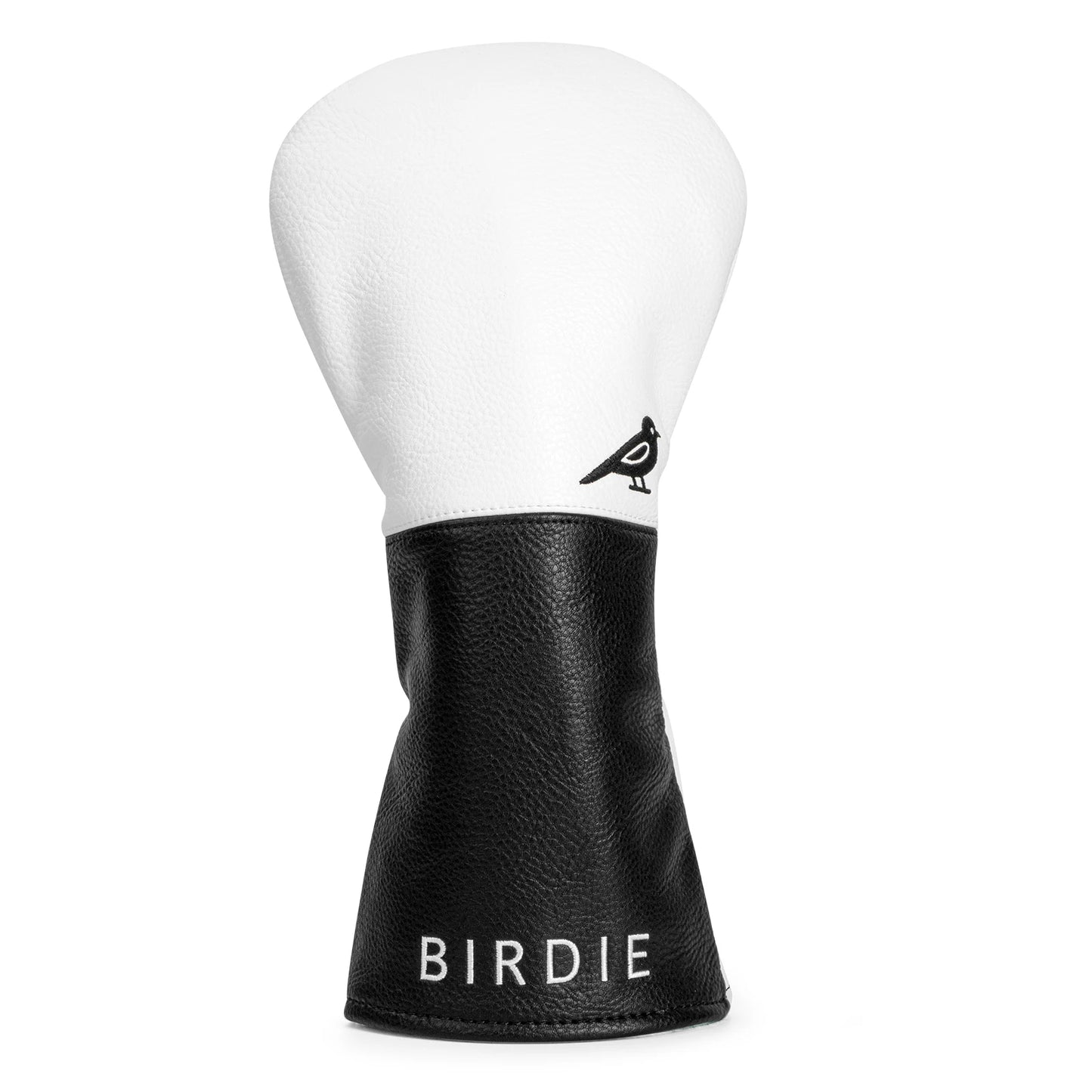 White Premium Leather Birdie Golf Head Cover Elegant EmbroideryHigh Quality Golf Club Driver Head Covers Fariway Wood CoversHybr