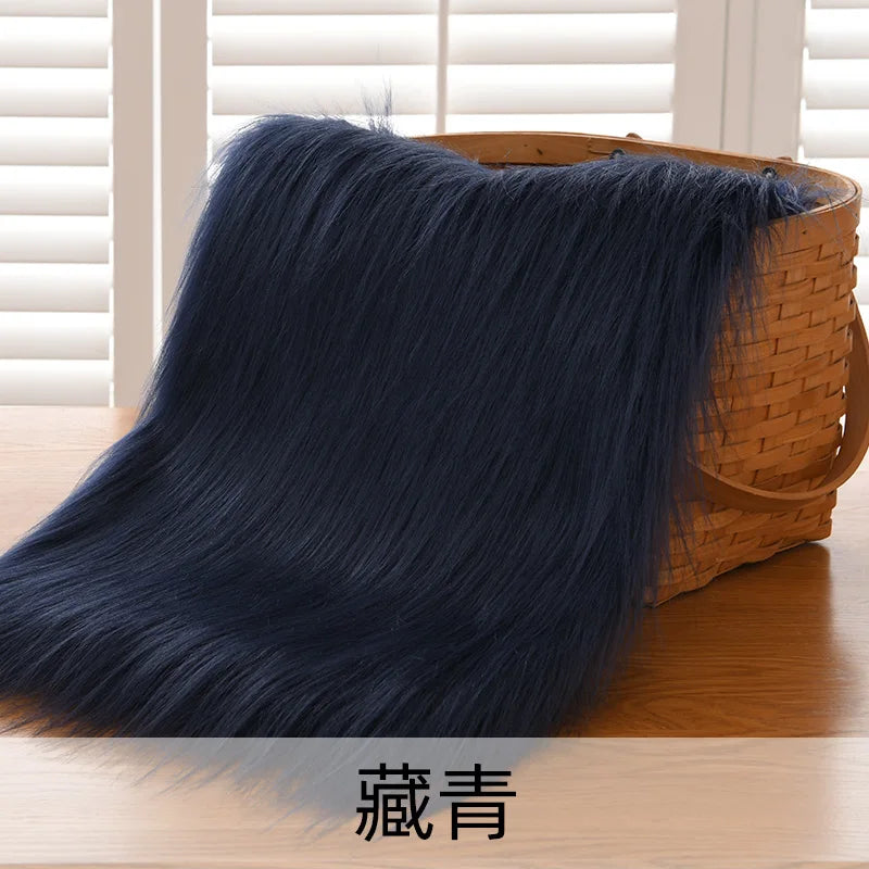 Dolls Long Plush Fabric Per Meter for Upholstery Coats Chair Cover Sewing Plain Fashion Fur Textile Needlework Thick Comfortable