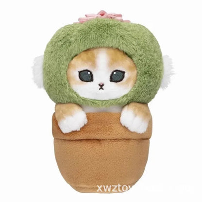 Kawaii Sanrio Plush Keychain Pendant Cartoon Mofusand Shark Cat Cross-Dressing Hello Kitty Kuromi Doll Stuff Backpack Decor Toys
