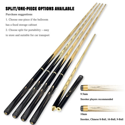 O'Min Victory Billiard Snooker Cue One Piece 9.8mm Tip High Quality Ashwood Shaft Professional Billard With Case and Extension