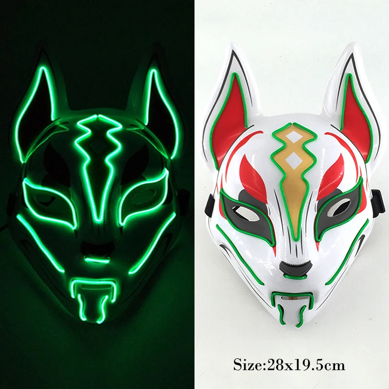 New Designed Glowing Halloween Party Mask Flashing LED Masks EL Neon Light Cosplay Mask Costume Props Glow Party Supplies