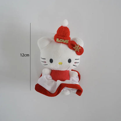 Halloween Christmas Decoration Dolls My Melody Kuromi Cinnamoroll Kt Cat Plush Toy Small Pendant Stuffed Animals Keychains Gifts
