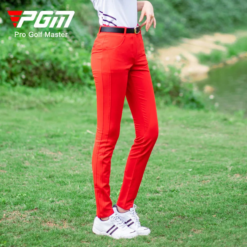 PGM Women Golf Pant Summer Sweatpants Spring Golf/Tennis Pants High Elastic Ladies Trouser Breathable Slim Quick Dry Pants