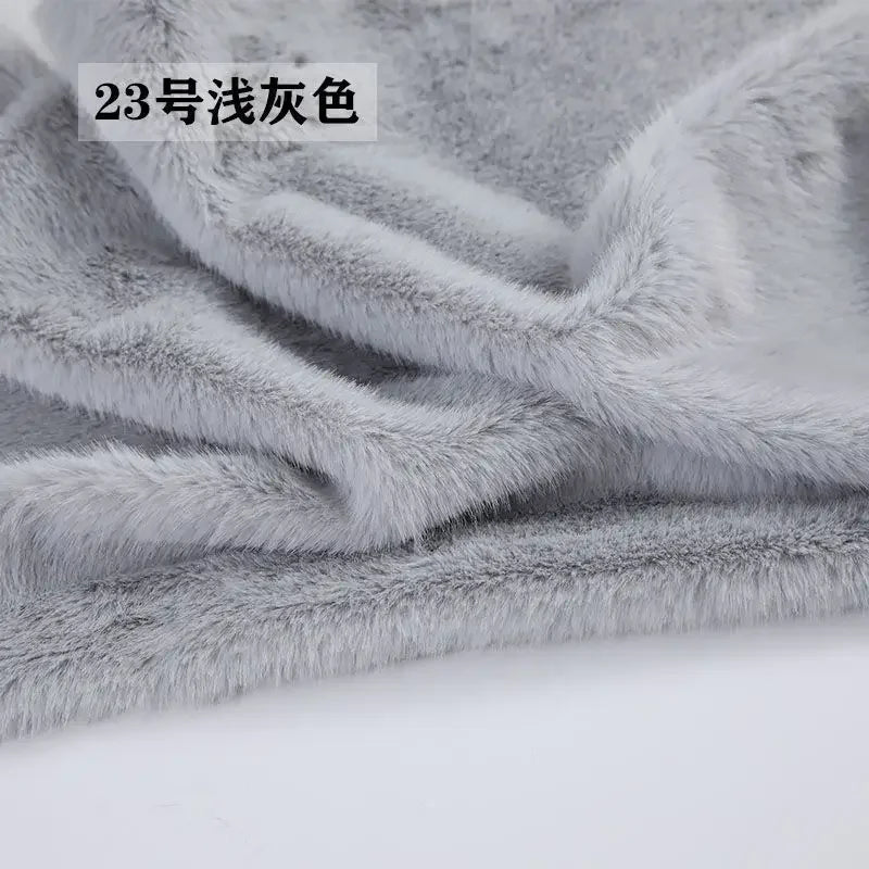 2cm Faux Mink Fur Plush Fabric by the Meter for Clothing Scarf Dolls Background Decoration Diy Sewing Cloth Soft Pink White Blue