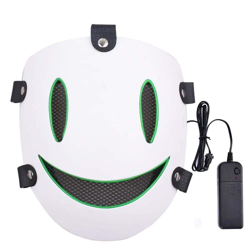 High-Rise Luminous Light Up Mask LED Glowing Mask Cosplay Party Anime Props Neon Face Mask for Adult Kids Halloween Supplies