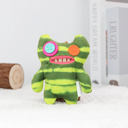 Original Teeth Monsters Pendant Plush Doll Fuggler Funny Ugly Monster Keyrings Keychain Toy Halloween Prank Decoration Gift