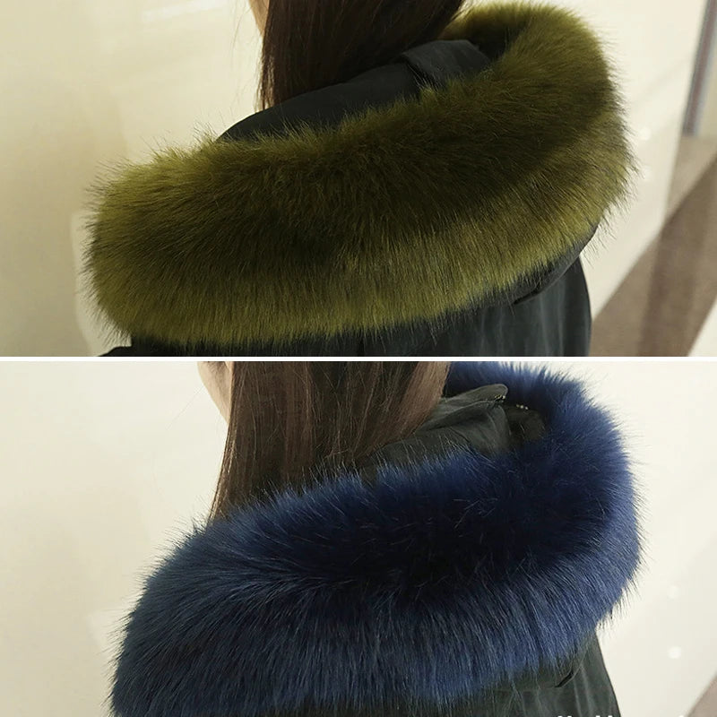 Winter Faux Fur Collar Scarf Women Warm Thick Imitation Fur Shawl Collar Fluffy Neck Warmer Scarves Coat Clothes Accessories