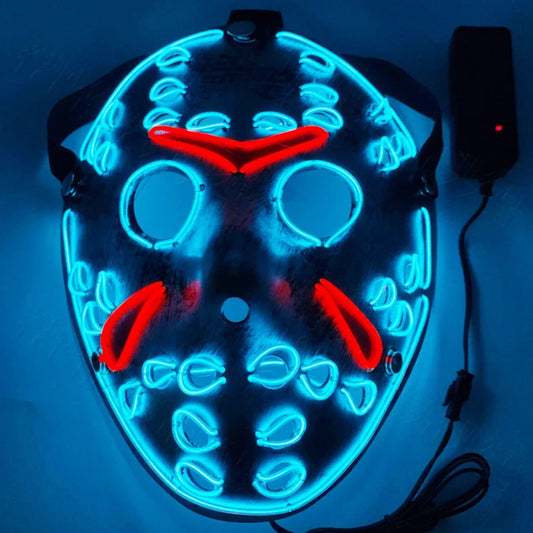Halloween Mask LED Glowing Horror Mask for Holiday Character Dress Up Halloween Costume Costume Costume Essentials Supplies