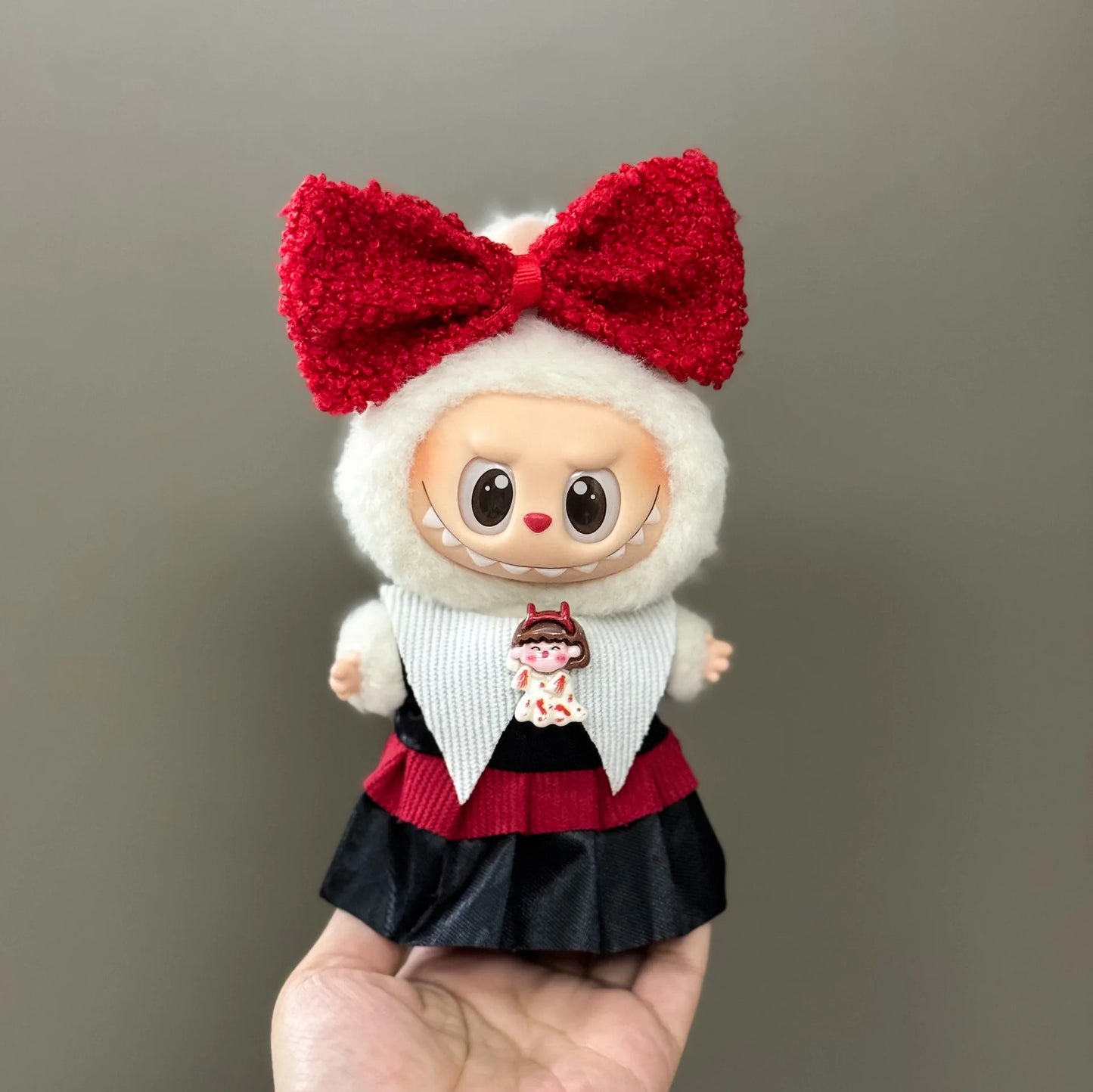 17cm Labubu Outfit Halloween Sets Carnival Party Cloak Pumpkin Costume Clothes for Labubu No Shoes
