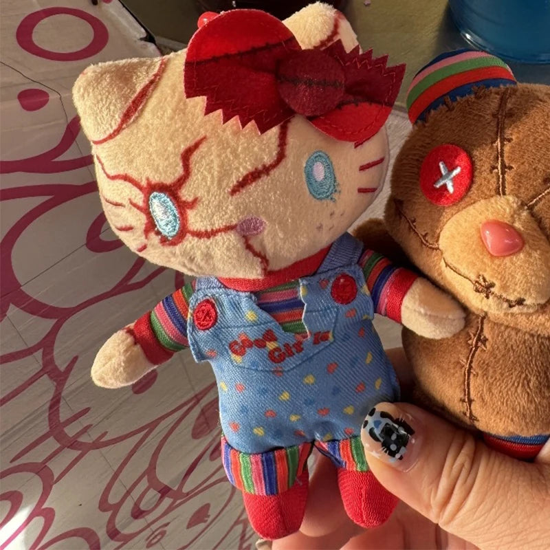 Hello Kitty Novelty Alternative Halloween Creative Plush Toy Scary Style Friend Gift Clown Plush Doll Kawaii Stitch Plush