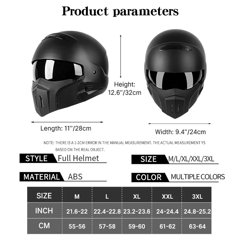 Scorpion Helmet Sunscreen Retro Motorcycle Full Helmet Men  Women Detachable Face Mask Combination Helmets Summer Safety Helmet