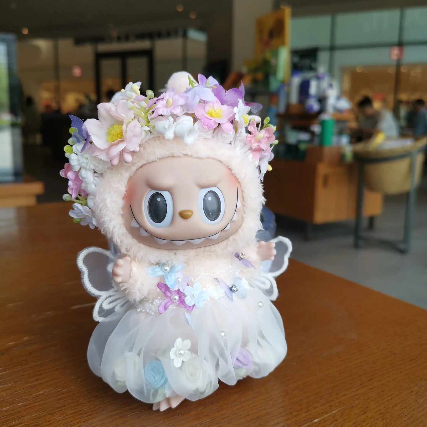 17cm Mini Doll'S Clothes Outfit Accessories for Labubu Idol Flower Fairy Skirt Handmade Hairpin National Headdress Clothing