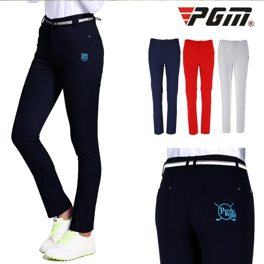 PGM Golf Pants Woman High Elastic Soft Trousers for Golfer Play Golf Ball Ladies Clothing Spring Summer Sports Pants KUZ024