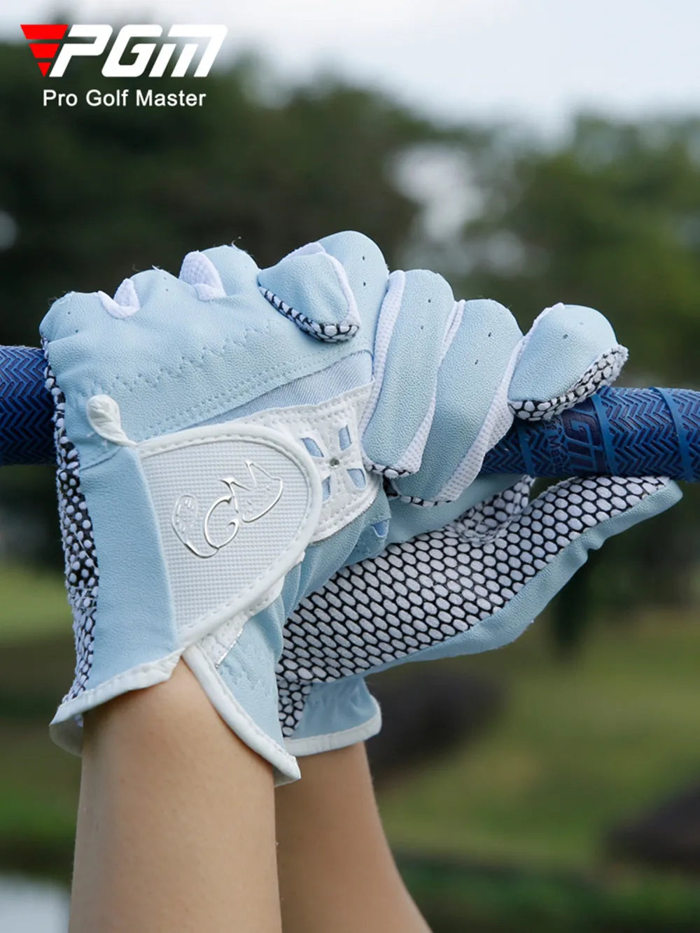 PGM Golf Microfiber Gloves Ladies Golf PU Leather Belt Non-Slip Particles Breathable Sunscreen Ultra-Light Left Right Hand Glove